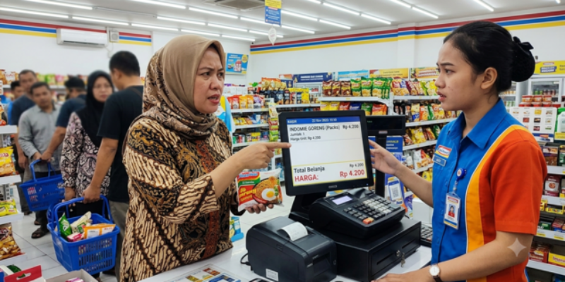 Harga di Kasir Lebih Mahal dari Label di Rak Minimarket
