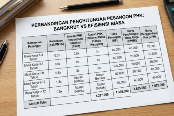 bangkrut vs efisiensi